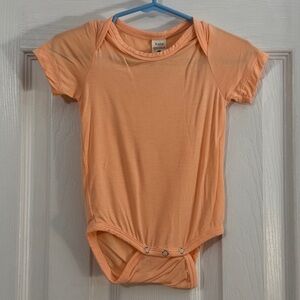 Kate Quinn Baby Bamboo Orange Bodysuit with Short Sleeves